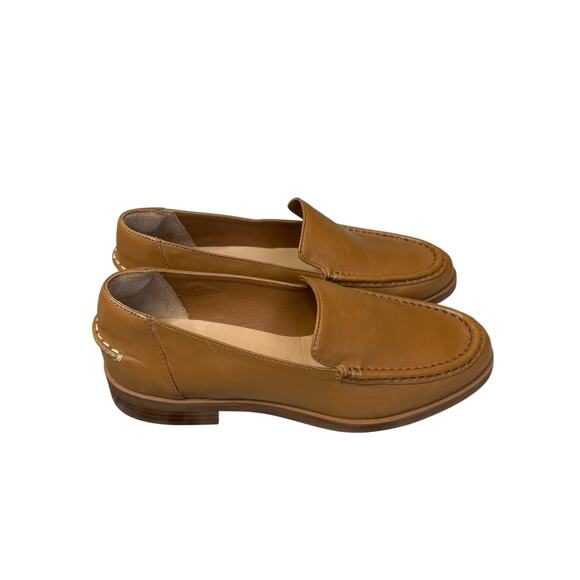Everlane Loafers Women 7 Camel Brown Leather Slip On Minimalist Clean Girl